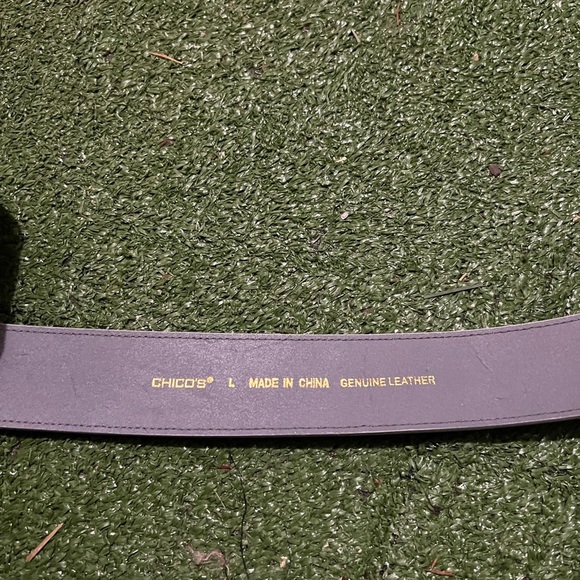 Chico's Silver Belt with Textured Metal Details - Picture 4 of 5